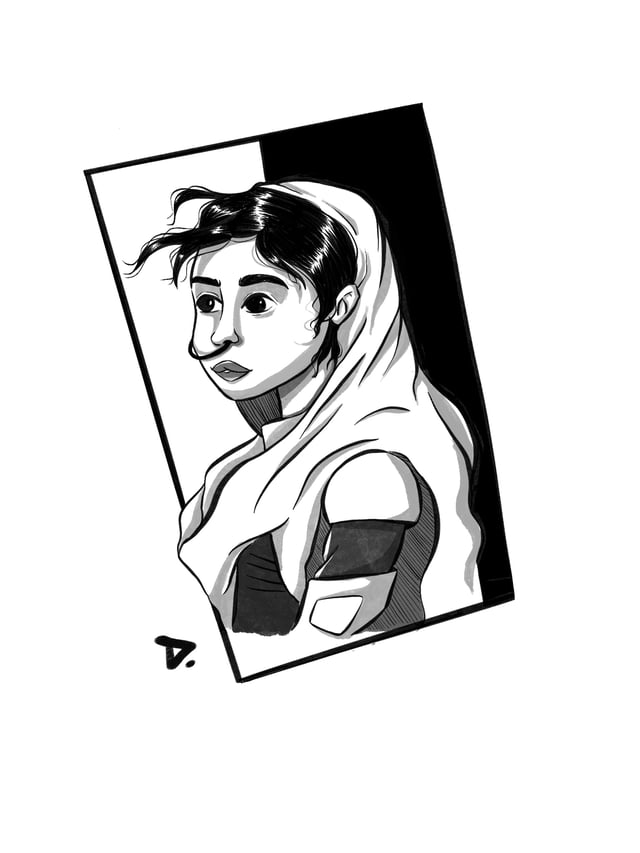 Inktober interpretation of a character from the movie Dune.