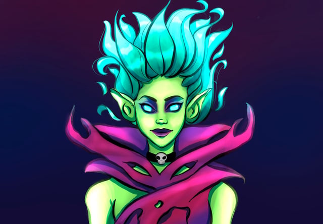 Fan art portrait of Death Prophet from Dota 2.